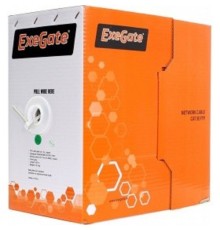 Exegate EX264556RUS Кабель UTP 4 пары кат.5e Exegate 100% медь, 26AWG, бухта 305м, серый, PVC
