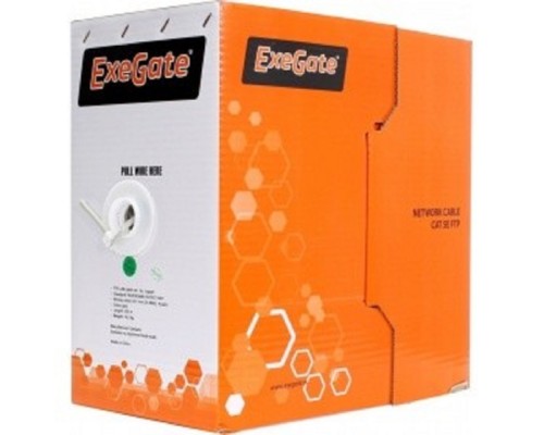 [Кабель] Exegate EX264556RUS Кабель UTP 4 пары кат.5e Exegate 100% медь, 26AWG, бухта 305м, серый, PVC