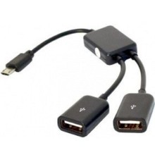 KS-is KS-320 Адаптер OTG 2xUSB 2.0 F в microUSB M 