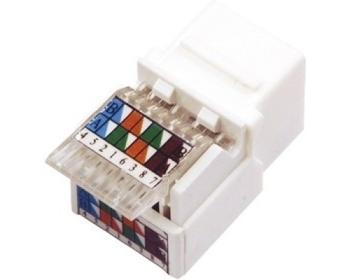 [Разъемы, Проходные адаптеры, Вставки] Rexant (03-1011) Модуль Keystone Jack RJ-45(8P8C), UTP, CAT 5e, тип 180 градусов, белый