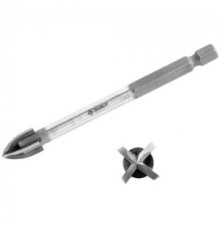 ЗУБР Сверло по кафелю, керамике, стеклу, с четырьмя режущими лезвиями, шестигранный хвостовик, 3 мм, 