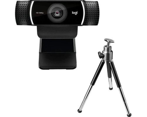 [Цифровая камера] 960-001088/960-001089 Logitech WebCam C922 Pro Stream  {USB 2.0, 1920*1080, 2Mpix foto, Mic, Black}