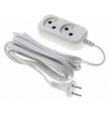 BURO Сетевой удлинитель 2 розетки,5 метров, (BU-PSL2.5/W), белый (пакет ПЭ) {475310}