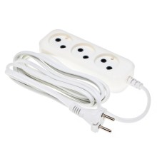 BURO Сетевой удлинитель 3 розетки, 3 метра, (BU-PSL3.3/W), белый (пакет ПЭ) {475337}