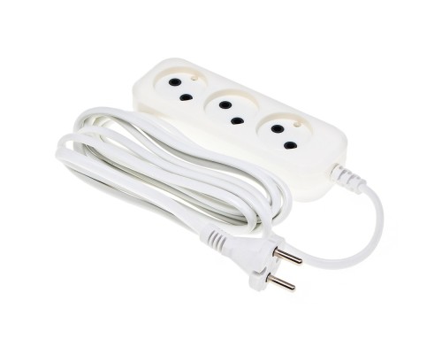 [Сетевые фильтры] BURO Сетевой удлинитель 3 розетки, 3 метра, (BU-PSL3.3/W), белый (пакет ПЭ) {475337}