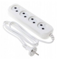 BURO Сетевой удлинитель 4 розетки, 1.5 метра, (BU-PSL4.1/W), белый (пакет ПЭ) {475342}