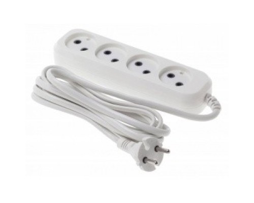 [Сетевые фильтры] BURO Сетевой удлинитель 4 розетки, 3 метра, (BU-PSL4.3/W), белый (пакет ПЭ) {475343}