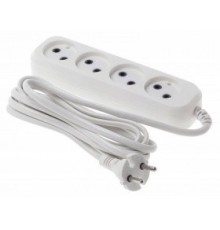 BURO Сетевой удлинитель 4 розетки, 5 метров, (BU-PSL4.5/W), белый (пакет ПЭ) {475344}