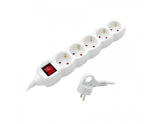 [Бытовые удлинители] СТАРТ (4607175852821) Удлинитель 5 розеток.  С/У S 5x3-ZDV. с заземлением и защитой от детей сечение провода 3х0,75мм2. Длина провода 3 м.