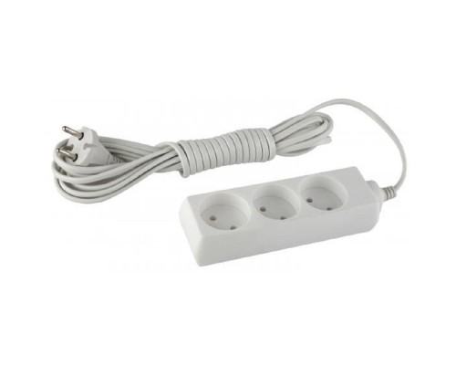 [Бытовые удлинители] СТАРТ (4670012297734) Удлинитель 3 розетки  С/УД S 3x5  ШВВП/Р16-010 .Без заземления. Сечение провода 2х0,75 мм2. Длина провода 5 м.