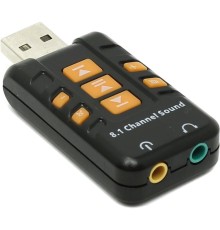 ORIENT AU-01PL (Bl)  USB адаптер для микрофона и наушников комбинированная расцветка (Черный)