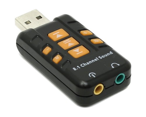 [Аксессуар] ORIENT AU-01PL (Bl)  USB адаптер для микрофона и наушников комбинированная расцветка (Черный)