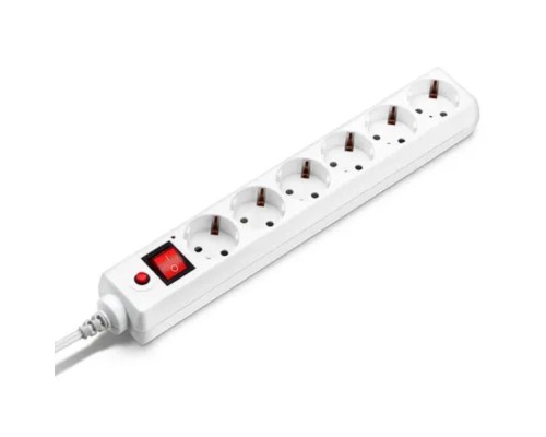 [Сетевые фильтры] BURO Сетевой фильтр, 6 розеток, 1.8 метра, (600SH-16-1.8-W), белый (коробка) {475230}