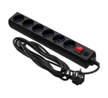 BURO Сетевой фильтр, 6 розеток, 3 метра, (600SH-16-3-B), черный (коробка) (475275)
