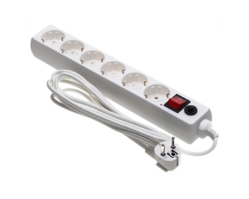 [Сетевые фильтры] BURO Сетевой фильтр, 6 розеток, 3 метра, (600SH-16-3-W), белый (коробка) {475257}