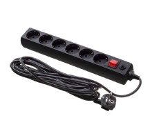 BURO Сетевой фильтр, 6 розеток, 5 метров, (600SH-16-5-B), черный (коробка) {475279}