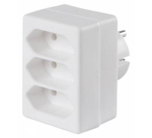 BURO Сетевой разветвитель 3 розетки (BU-PS3F-W), белый (пакет ПЭ) {352750}