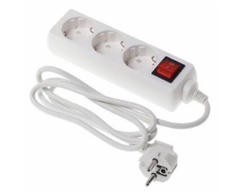 [Сетевые фильтры] BURO Сетевой удлинитель 3 розетки, 1.5 метра (BU-PS3.1/W), белый (пакет ПЭ) {475287}