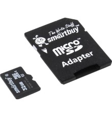 Micro SecureDigital 32Gb Smart buy SB32GBSDCL10-01 {Micro SDHC Class 10, SD adapter}