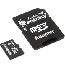 Micro SecureDigital 128Gb Smart buy SB128GBSDCL10-01 {Micro SDHC Class 10, UHS-1, SD adapter}