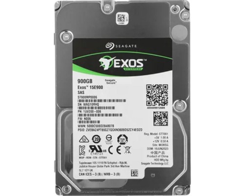 [Жесткий диск] 900Gb Seagate Exos 15E900 512N (ST900MP0006) {SAS 12Gb/s, 15 000 rpm, 256mb buffer, 2.5