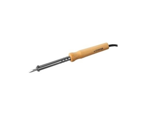 [Паяльные лампы (Автомобильные)] Паяльник с деревянной рукояткой и долговечным жалом, STAYER 