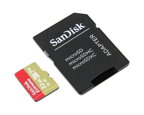 [Карта памяти ] Micro SecureDigital 32Gb SanDisk SDSQXAF-032G-GN6MA {MicroSDHC Class 10 UHS-I, Extreme + adapter}