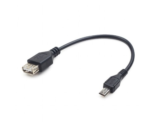 [кабели] Cablexpert Кабель USB 2.0 OTG USBAF/MicroBM, 0.15м, удлиненный разъем micro USB - 9мм (A-OTG-AFBM-03)