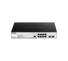 D-Link DGS-1210-10P/ME/B1A Управляемый L2 коммутатор с 8 портами 10/100/1000Base-T и 2 портами 1000Base-X SFP (8 портов PoE 802.3af/at, PoE-бюджет 78 Вт)