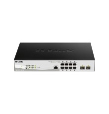 D-Link DGS-1210-10P/ME/B1A Управляемый L2 коммутатор с 8 портами 10/100/1000Base-T и 2 портами 1000Base-X SFP (8 портов PoE 802.3af/at, PoE-бюджет 78 Вт)