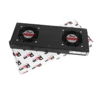 REM Модуль вентиляторный, 2 вентилятора, колодка, чёрный R-FAN-2J-9005