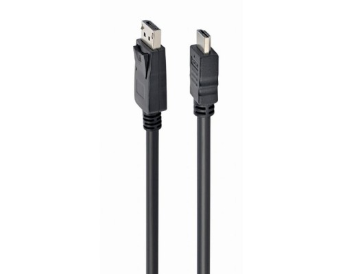 [кабели] Cablexpert Кабель DisplayPort->HDMI, 10м, 20M/19M, черный, экран, пакет (CC-DP-HDMI-10M)