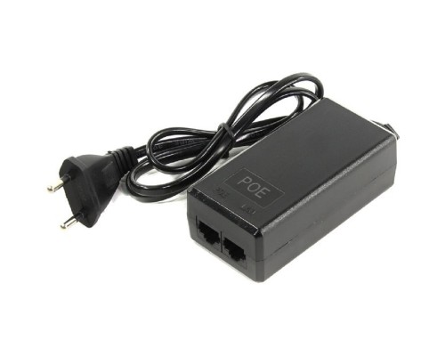 [переходник] ORIENT SAP-C48POE, PoE инжектор питания 24 Вт, AC 100-240V/ DC 48V, 0.5A, вход: RJ45 LAN 10/100, выход: RJ45 PoE тип B (4/5+,7/8-), совместим с оборудованием PoE IEEE 802.3af, длина кабеля 0.9 м