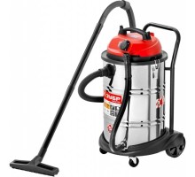 ЗУБР Пылесос строительный [ПУ-60-1400 М4] { М4-60, 60 л, 1400 Вт, сухая и влажная уборка, корпус из нержав. стали, розетка до 2000 Вт }
