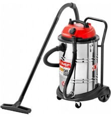ЗУБР Пылесос строительный [ПУ-60-1400 М4] { М4-60, 60 л, 1400 Вт, сухая и влажная уборка, корпус из нержав. стали, розетка до 2000 Вт }