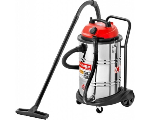 [Электроинструменты] ЗУБР Пылесос строительный [ПУ-60-1400 М4] { М4-60, 60 л, 1400 Вт, сухая и влажная уборка, корпус из нержав. стали, розетка до 2000 Вт }