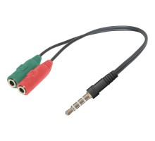 Defender Переходник Headset Jack 2*3.5jack—3.5 4pin jack 0,15м (63012)