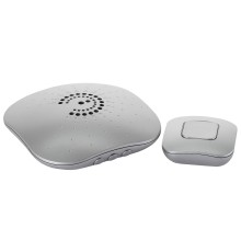 ЭРА Б0017749 Звонок беспроводной BIONIC Silver {6 мелодий, регулятор громкости, радиус 100м, кнопка IP44}