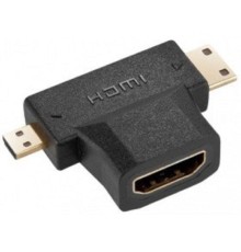 ORIENT Переходник C137, HDMI F - mini+micro HDMI M, T-образный, позолоч.разъемы (30137)