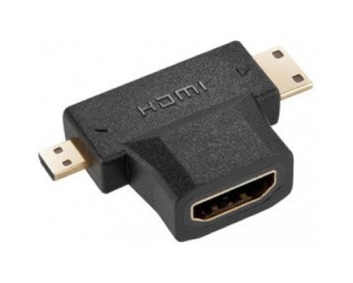 [Переходник] ORIENT Переходник C137, HDMI F - mini+micro HDMI M, T-образный, позолоч.разъемы (30137)
