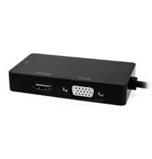 ORIENT Кабель-адаптер C309, DisplayPort M -> HDMI/ DVI-I/ VGA, длина 0.2 метра, черный (30309)