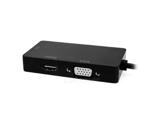 [переходник] ORIENT Кабель-адаптер C309, DisplayPort M -> HDMI/ DVI-I/ VGA, длина 0.2 метра, черный (30309)