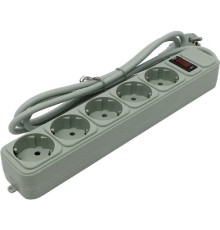 Exegate EX266862RUS Сетевой фильтр Exegate SP-5-1.5G (5 розеток, 1.5м, евровилка, светло-серый)