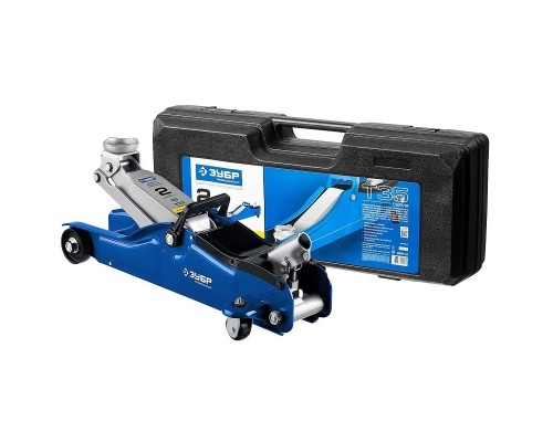 [Домкраты] ЗУБР Профессионал Домкрат гидравлический подкатной T35, 2т, 85-330мм, в кейсе, [43056-2-K]