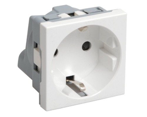 [IEK аксессуары] Iek (CKK-40D-RSZB2-K01-K) РКС-20-30-П-К Розетка с з/к 2к (на 2 модуля) ПРАЙМЕР белая