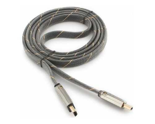 [кабели] Кабель HDMI Cablexpert, серия Platinum, 1,8 м, v2.0, M/M, плоский, позол.разъемы, металлический корпус, нейлоновая оплетка, блистер (CC-P-HDMI04-1.8M)