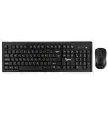 Клавиатура + мышь Gembird KBS-8002 {беспроводной комплект, 2.4ГГц, черный, 104 клавиши+2 кнопки+колесо кнопка, 1000DPI, батарейки в комплекте}
