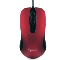 Gembird MOP-400-R красный USB {Мышь, бесшумный клик, 2 кнопки+колесо кнопка, 1000 DPI,  soft-touch, кабель 1.45м, блистер}