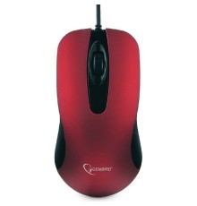 Gembird MOP-400-R красный USB {Мышь, бесшумный клик, 2 кнопки+колесо кнопка, 1000 DPI,  soft-touch, кабель 1.45м, блистер}