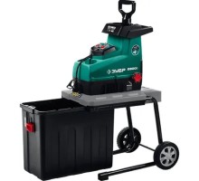 Зубр [ЗИЭ-44-2800] Измельчитель садовый электрический { бесшумный, р/с 44 мм, контейнер 60 л, 2800 Вт }